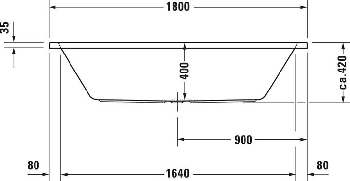 Actual product image Duravit Rectangular bath D-Code 80 x 180 cm white smooth 7001010000000 (150 l, 180 cm, 80 cm)