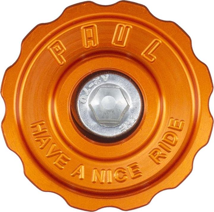 Paul Component Engineering Paul Component Stem Cap, 1 1/8", orange