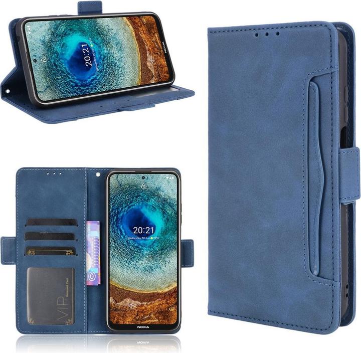 Productafbeelding Cover-Discount Nokia X20 - Hoesje met veel kaartsleuven blauw (Nokia X20)