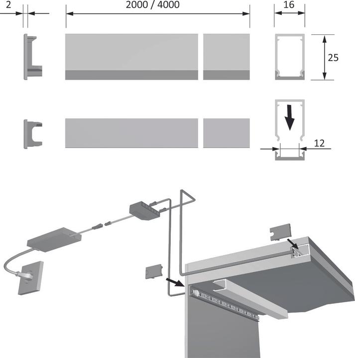 Immagine prodotto Halemeier LED ChannelLine A L=2000, alu- und coper