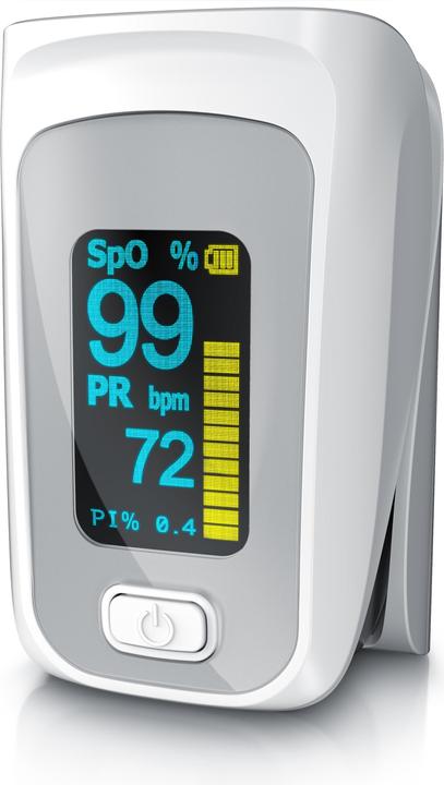 Medicinalis Pulsoximeter, SpO2 Finger Pulsmesser, Fingerpulsoximeter Puls & Sauerstoffsättigung, Batterieanzeige