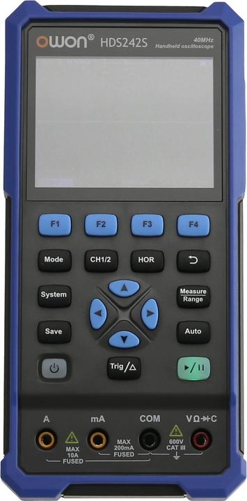 Owon LCD-oscilloscoop met multimeter en functiegenerator, HDS242S, 2-kanaals, 40 MHz