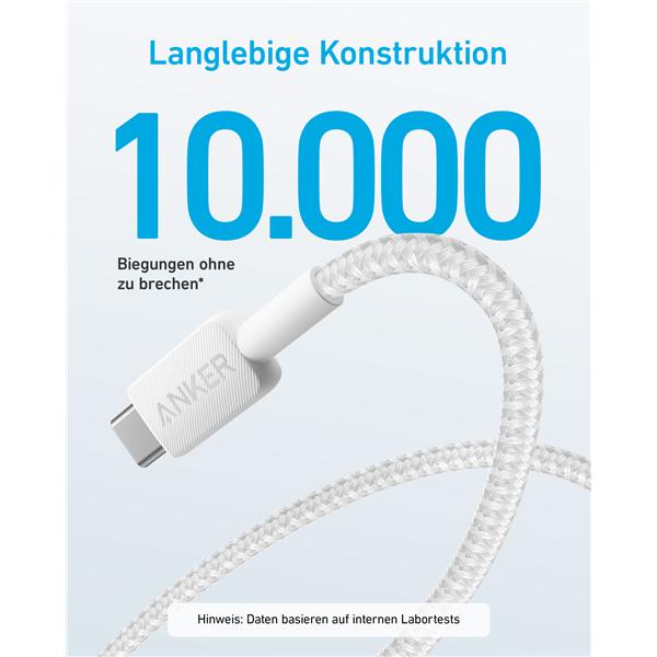 Produktbild Anker CABLE 322 USB-A A USB-C 1,8M BLANCO (1.80 m, USB 3.0, 45 W)