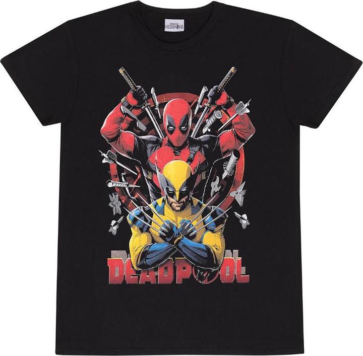 Heroes Inc Deadpool 'Weapons' (Schwarz) T-Shirt (X-Large) (XL)