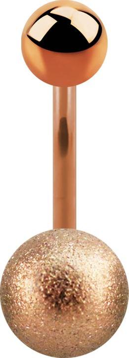 Star Piercing Banane rosegold mit Kugel und Kugel gesprenkelt (Chirurgenstahl 316L, ohne Messing)