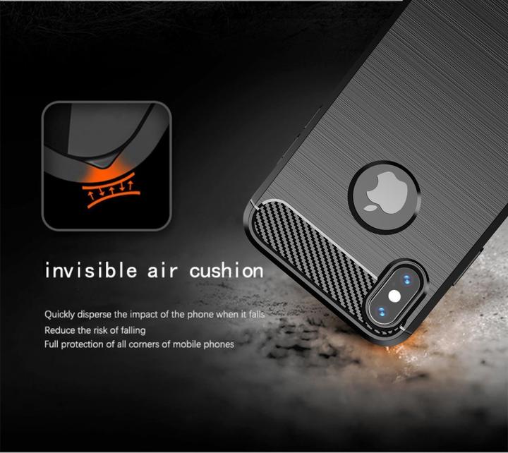 Produktbild Cadorabo TPU Ultra Slim carbon edelstahl Kombi Cover (Apple iPhone X)