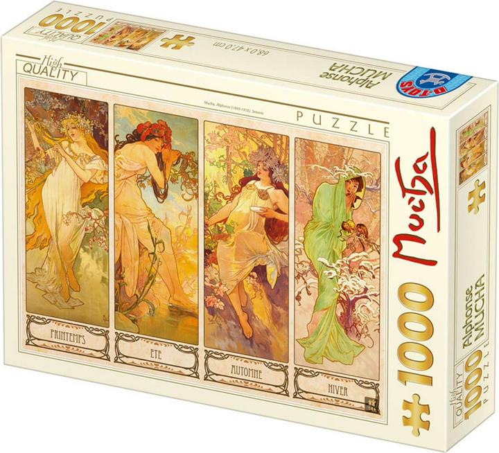 Actual product image D-Toys Puzzle 1000 pieces - Alphonse Mucha - Seasons (1000 pieces)