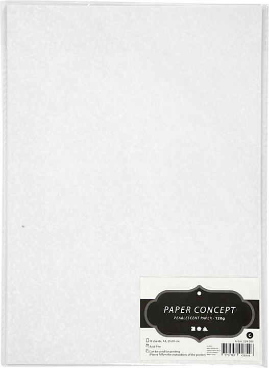 Actual product image Creativ Company Mother-of-pearl paper A4, white mother-of-pearl, 120 gram, 10 sheets (120 g/m², 10 x)