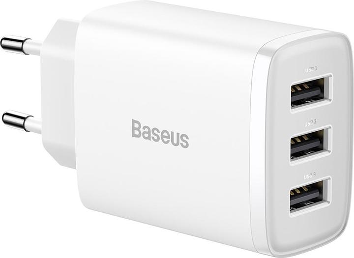 Image du produit Baseus Compact Charger 3U 17W EU Blanc (17 W)