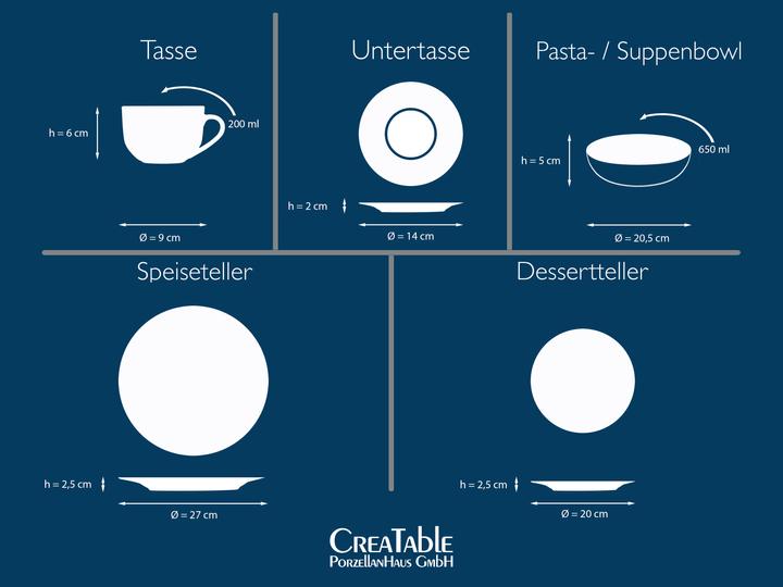 Produktbild CreaTable Luna Black Line (6 Stück)