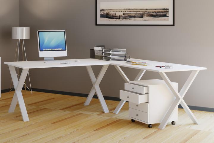Produktbild VCM Büromöbel Eckschreibtisch Lona Tiefe 50 cm X Weiss (76 x 160 x 160 x 50 cm)
