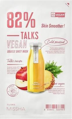 Missha Talks Vegan Squeeze Sheet Exfoliating Sheet Mask Skin Smoother 27G