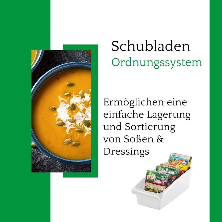Produktbild Novaliv Suppentütenbox gross Schubladen Organizer Küche - 25 x 16 cm WEISS Gewürzaufbewahrung Box -