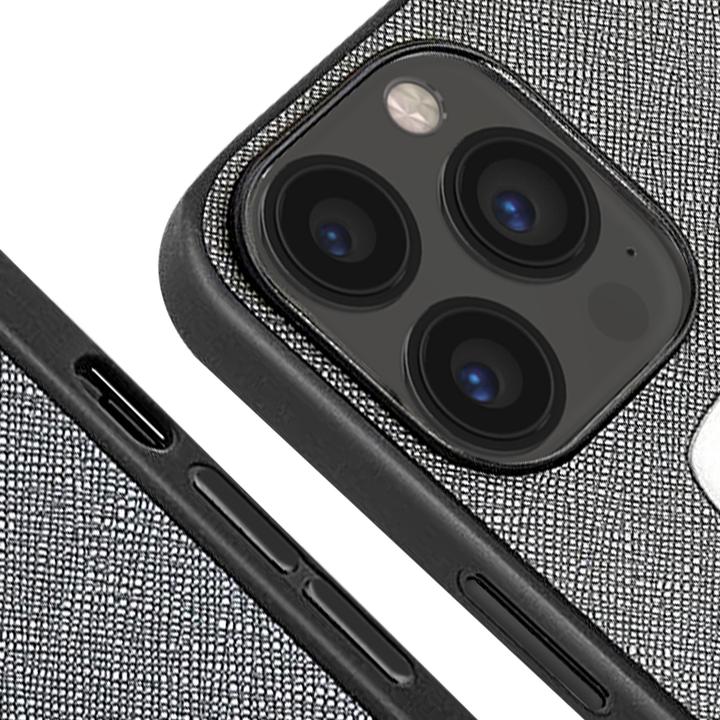 Actual product image Karl Lagerfeld Saffiano Karl & Choupette cover, grey series (Apple iPhone 13 Pro)