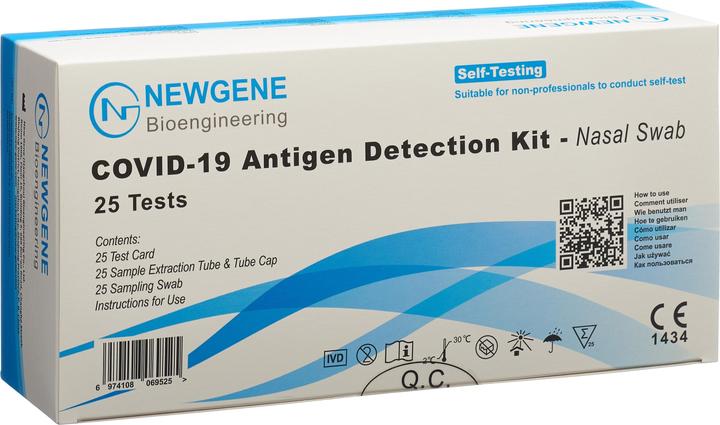 Actual product image New Gene COVID-19 Antigen Detection Kit Nasal Swab (25 x)