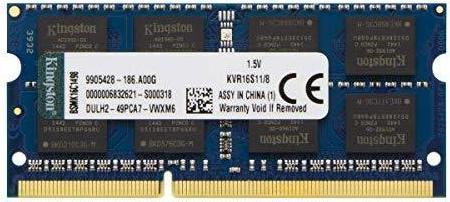 Immagine prodotto Kingston Notebook Memoria NB MEMORY 8GB PC12800 DDR3 / SO KVR16S11 / 8 (1 x 8GB, 1600 MHz, DDR3-RAM, SO-DIMM)