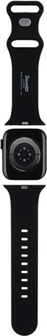 Actual product image Hello Kitty Pasek HKAWMSCHBLK Apple Watch 38/40/41mm czarny/black strap Silicone Kitty Head (Stainless steel, Silicone)