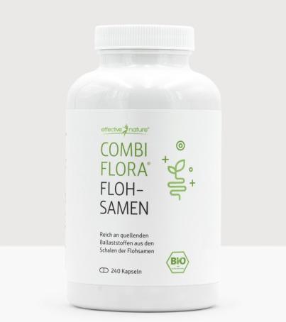 Actual product image Effective Nature Combi Flora organic psyllium husk capsules (240 Piece, Capsules, 160 g)