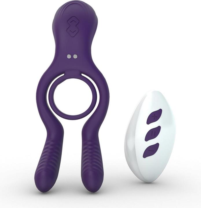 Actual product image Tracy's Dog Remote Control Vibrating Penis Ring - Purple (3.40 cm)