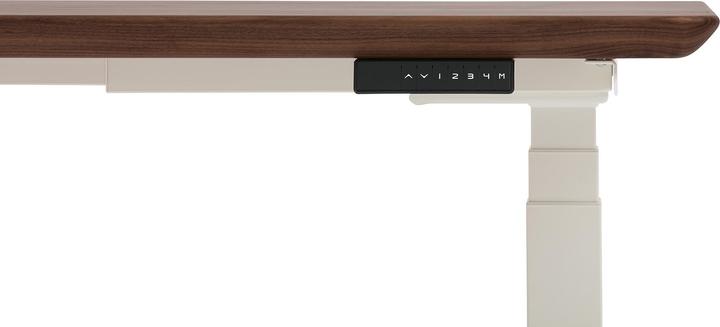 Actual product image Oakywood Standing Desk wooden table with height adjustment - solid wood - Walnut / 160x80 / White - (160 x 80 cm)
