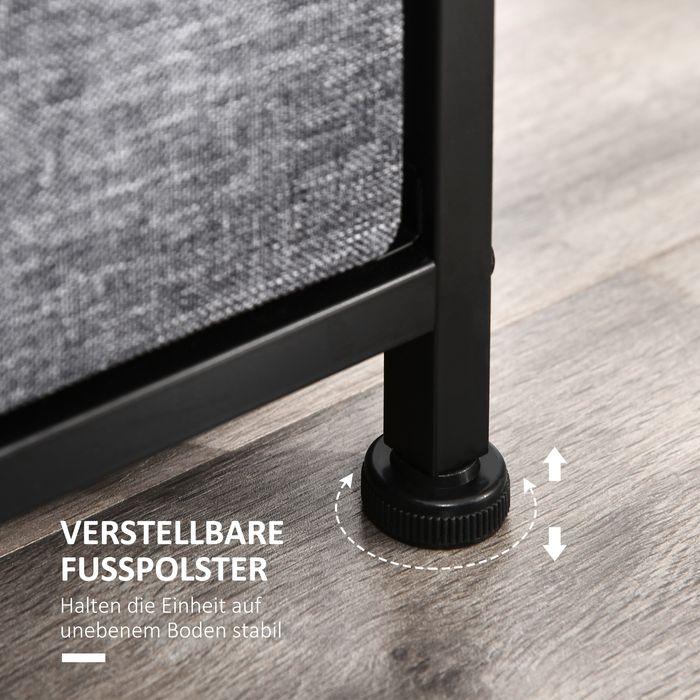 Produktbild Swisshandel24 Kommode mit 8 Stoff Schubladen Aufbewahrungsschrank mit Griffen, Metallgestell