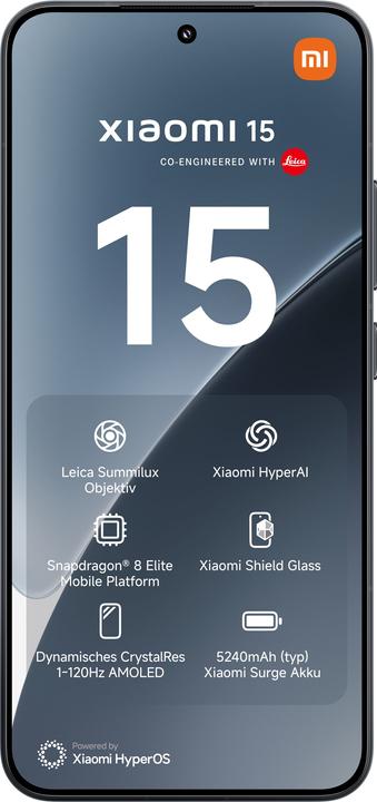Actual product image Xiaomi 15 (512 GB, Black, 6.36", Dual SIM, 50 Mpx, 5G)