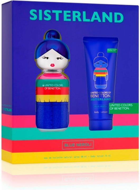 Immagine prodotto United Colors of Benetton Set regalo Benetton Sisterland Blue Neroli per donna EDT 80ml Lozione corpo 75ml - Lunga durata - (Set per la cura del corpo)