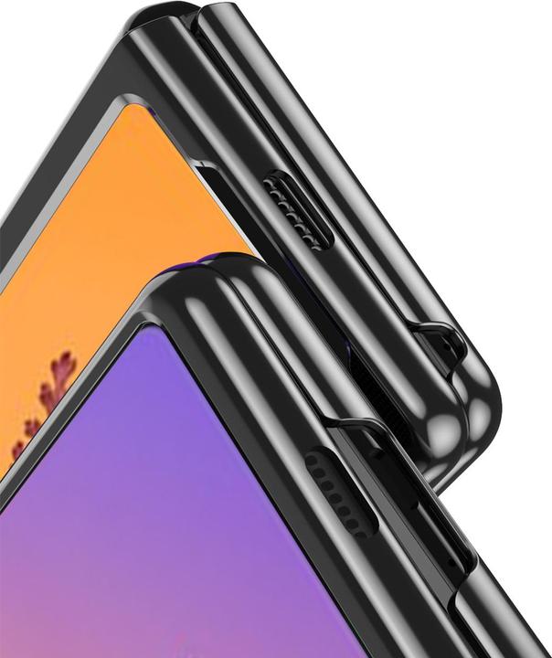 Produktbild Hurtel Plating-Case-Hülle für Samsung Galaxy Z Fold 4 mit metallischem Rahmen in Blau (Samsung Galaxy Z Fold4)
