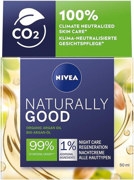 Immagine prodotto NIVEA Crema Notte Naturalmente Buona all'Olio di Argan Biologico (50 ml, Crema notte)