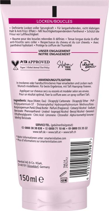 Immagine prodotto Taft Balm Curl Styling Riccioli definiti 150 ml (Crema per capelli, 150 ml)