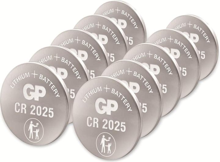 Actual product image GP Batteries Button cell Lithium CR2025, 10pcs. (10 pcs., CR2025, 160 mAh)
