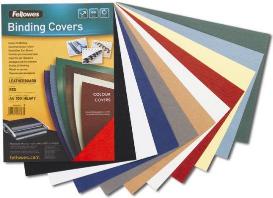 Actual product image Fellowes Delta cover sheet with leather structure