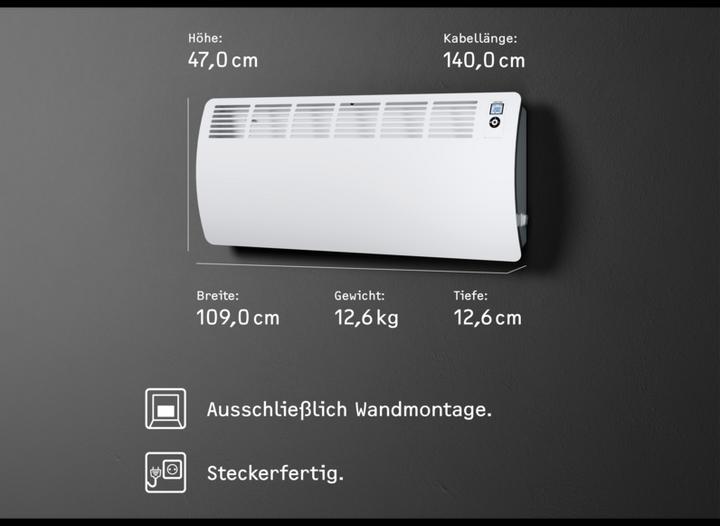 Actual product image Stiebel Eltron CON 30 Premium, 3.0 kW wall convector for approx. 35 m², VDE tested (3000 W)