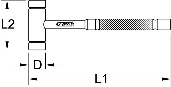 Actual product image KS Tools Brass hammer, handle type brass, 800 g, length 230 mm (800 g)