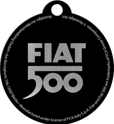 Actual product image Nostalgic-Art Merchandising Keyring Fiat 500 Ø 4 cm, Black/White