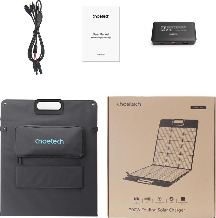Actual product image Choetech Solar panel SC011 (200 W, 4.72 kg)