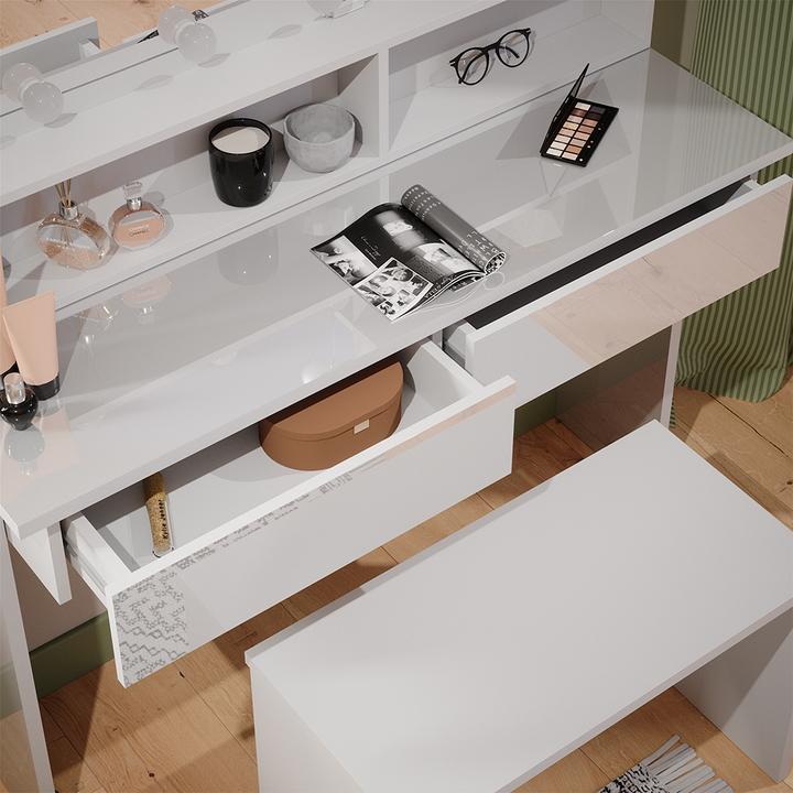 Produktbild Vicco Azur mit Hocker und Beleuchtung (120 x 40 x 83.5 cm)