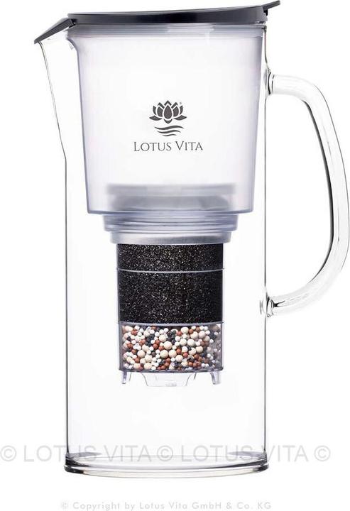 Lotus Vita Caraffa filtrante in vetro Toya Natura Plus - antracite (1.40 l)