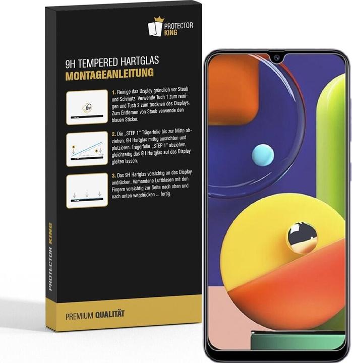Actual product image Protectorking 3x Genuine Tempered 9H armoured glass matt anti-reflective (3 Piece, Samsung Galaxy A50s)