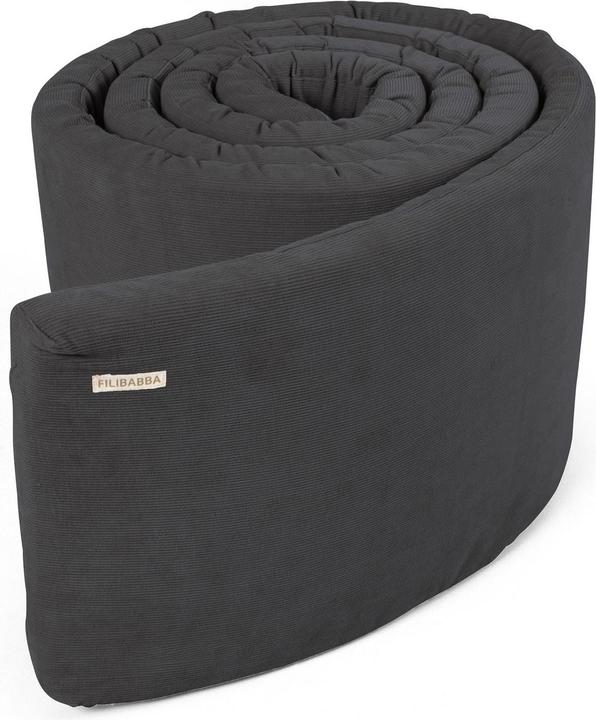 Filibabba Bed bumper - Corduroy Stone grey (340 cm, 4 cm)