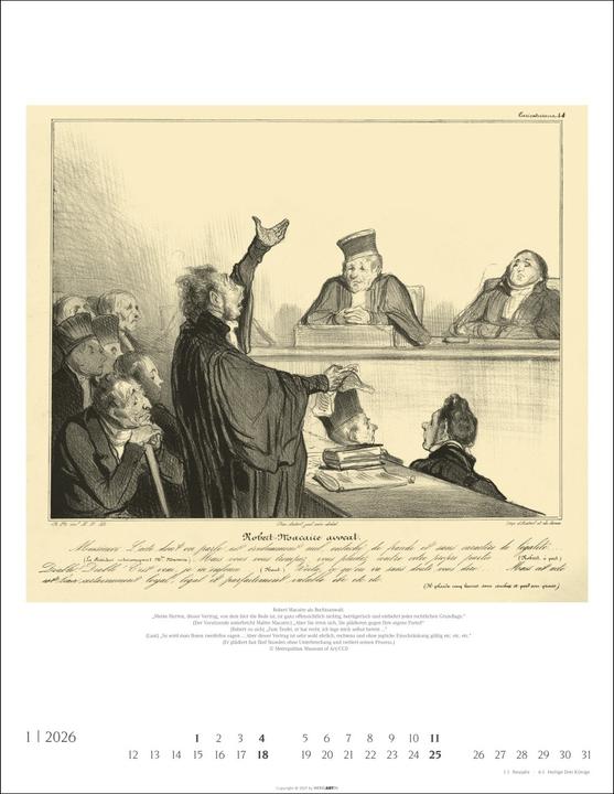 Produktbild Honoré Daumier: Die Juristen Kalender 2026 (34 x 44 cm, Deutsch)