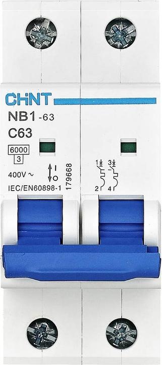 Actual product image Chint 179667 NB1-63 2P C6 6kA DB Miniature circuit-breaker 2-pole 6 A 240 V, 41