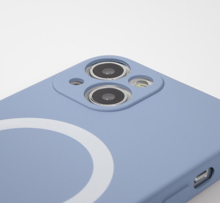Produktbild PhoneLook Hülle Soft-Shell silikon cover mit MagSafe und Kameraschutz grau (Apple iPhone 15 Plus)