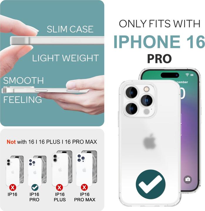 Immagine prodotto Nalia Custodia rigida estremamente sottile da 0,3 mm opaca (Apple iPhone 16 Pro)