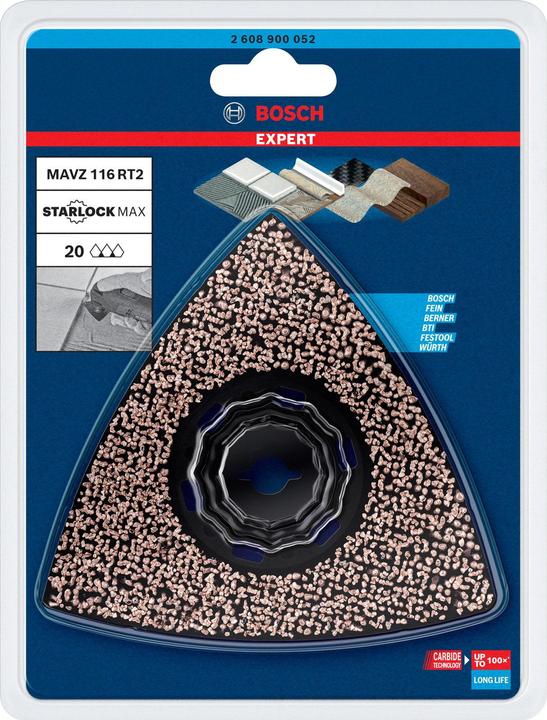 Produktbild Bosch Professional Zubehör EXPERT Sanding Plate MAVZ 116 RT2 Blatt für Multifunktionswerkzeuge, 116 mm (20)