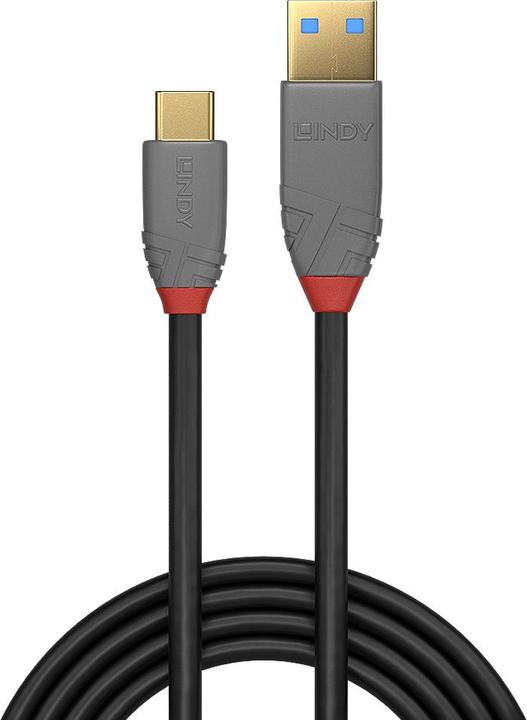 Produktbild Lindy 3m USB 3.2 Typ A an C Kabel 5A PD Anthra Line (36919) (3 m, USB 3.2)