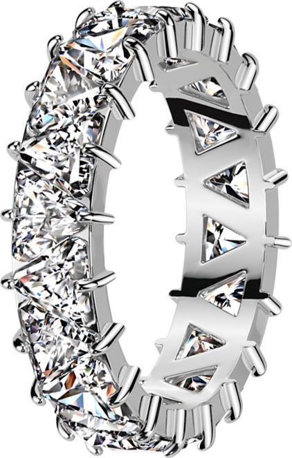 Star Piercing Ring silber dreieckige Kristalle silber