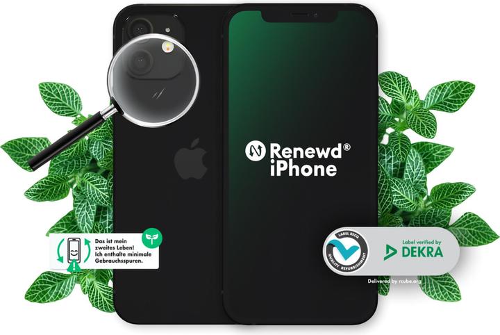 Produktbild Renewd iPhone 12 (64 GB, Schwarz, 6.10", 12 Mpx, Dual SIM, A / Wie neu)