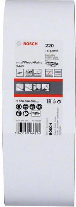 Produktbild Bosch Professional Zubehör PRO X440 Schleifband, 75 x 533 mm, G220 (220)