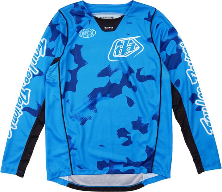 Troy Lee Designs GP Pro Jersey, Blotted, bright blue, youth XS (XS)